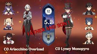 5.2 Spiral Abyss Floor 12 -  C0 Arlecchino and C0 Lyney - Genshin Impact