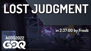 Lost Judgment by Froob in 2:37:00 - AGDQ 2022 Online