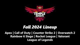 Fall 2024 Temple Esports Competitive Games Lineup