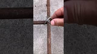 Fixing steel frame with wire binding method