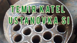 temir katel ustanovka jarayoni 3#.temir dvuxkontur katel#santexnika#