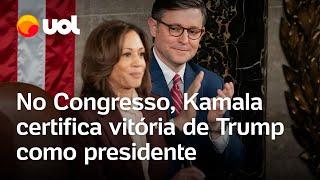 Kamala Harris certifica vitória de Trump como presidente no Congresso dos EUA; veja vídeo