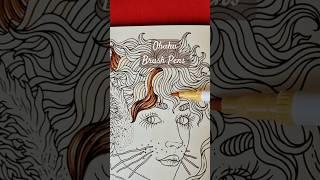 Hair coloring #ohuhu #ohuhubrushpens #brushpen #adultcolorbook #mixedmediaart