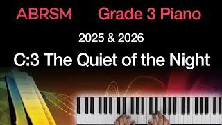 The Quiet of the Night / ABRSM Grade 3 Piano 2025 & 2026, C:3 / Synthesia Piano tutorial + Slow