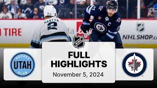 NHL Highlights | Utah Hockey Club vs. Jets - November 5, 2024