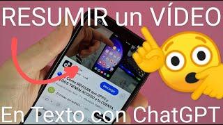  Como RESUMIR VÍDEOS de YOUTUBE con CHATGPT FÁCIL y RÁPIDO 2025