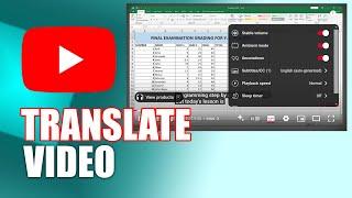 Auto Translate YouTube Video into your Language