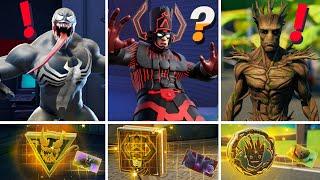 NEW Season 4 ALL BOSSES, MYTHIC WEAPONS, KEYCARD VAULT LOCATIONS (VENOM BOSS, GALACTUS, GROOT)