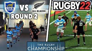 ARGENTINA vs ALL BLACKS Round 2 - Rugby Championship 2024 - Rugby 22 Legend Difficulty & Commentary