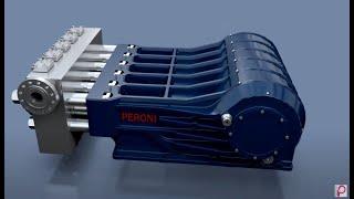 Peroni Pompe - High Pressure Reciprocating Plunger Pump - 3D Animation