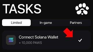 PAWS — Как подключить Solana кошелёк для АИРДРОПА?