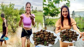 We Found & Pick Up The Most Delicious Snails From The Field