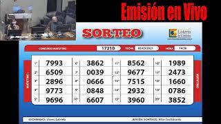 Sorteo de Quiniela Matutino  N°17210 - 05/03/2021 14:30 Hs.