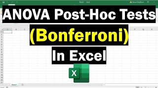 Perform ANOVA Post-Hoc Tests (Bonferroni Correction) In Excel