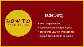 Jquery Fading Methods - FadeOut - FadeIn - FadeTo - FadeToggle