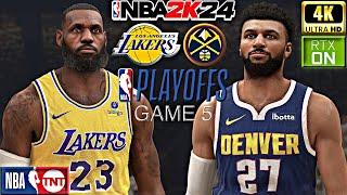 NBA 2K24 PC Realistic Mod (4K60) | Lakers vs Nuggets Game 5 | NBA Playoffs WCR1