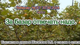 Железов Валерий.  Вебинар 307.  ч. 2.  За базар отвечать надо.