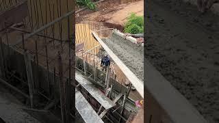Amazing Concrete Pouring Technique for wall concrete | Satisfying Construction Work