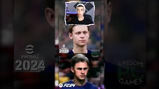 مقایسه فیس بازیکنای بارسلونا در  FC24 و eFootball 24 