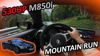 530HP BMW M850i  - Full MOUNTAIN RUN of PASSO DURAN Dolomites - enjoy POV, outside shot, V8 Sound