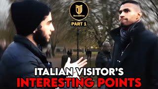 P1-Muslim Educates Italian Visitor And Clears His Confusion | Muhammed Ali | Speakers Corner