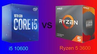 Intel Core i5 10600 vs AMD Ryzen 5 3600