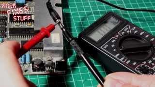 Sinclair ZX Spectrum 48k Repair: Test a 7805 regulator in a ZX Spectrum with a cheap multimeter