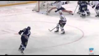 Amazing save in ice hockey