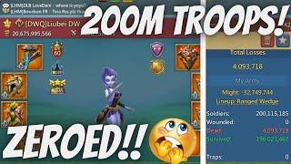 200M TROOPS!! MASSIVE TRAP ZEROED in WAR GEAR!!! | Lords Mobile