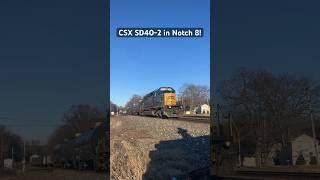 Notch 8 CSX SD40-2 on the mainline! #railway #railroad #railfanner #trains #train #cool #fast #loud