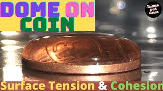 Water drops on penny | Dome on coin | Easy science project