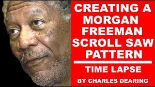 Making A Morgan Freeman Scroll Saw Pattern - Time Lapse