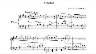 Reinhold Glière: Nocturne in F sharp minor op. 31 No. 2 (from "12 Pièces enfantines") with score