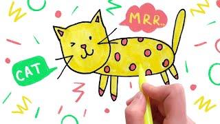 HOW TO DRAW A CUTE CAT DRAWING LESSON FOR CHILDREN