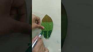 Indian flag painting on leaf #flag