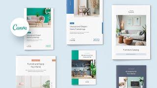 Furniture Company Product Catalog Kit Canva Print Template | Digital Products | Instant Downloads