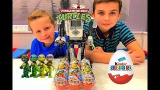 Киндер сюрприз ЧЕРЕПАШКИ НИНДЗЯ 2018! ПЕРВЫЙ ОБЗОР на НОВИНКУ! Unboxing Kinder Surprise Turtles 2018