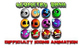 ALL DIFFICULTY FACES ANIMATION // Geometry Dash 2.2