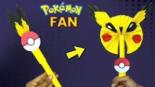 pikachu paper fan , homemade opening and closing paper fan , New pokemon toy , Best school project