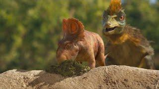 Troodon hunts Pachyrhinosaurus baby in front of pack & regrets it | Walking with Dinosaurs 3D