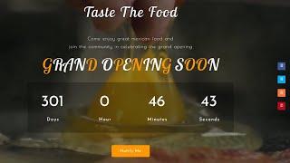 Create a coming soon page using html css JavaScript ||  restaurant website