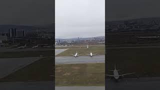 Landing at Sofia airport in Bulgaria with clear visibility