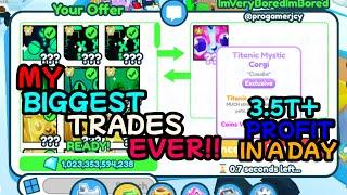 *MY BIGGEST TRADES EVER!* Trading Montage #42 | MY FIRST TITANIC MYSTIC CORGI | Pet Simulator X