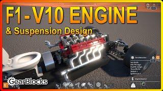 Creating A High-powered F1 V10 Engine With Independent Suspension In Gearblocks Game Ep03!