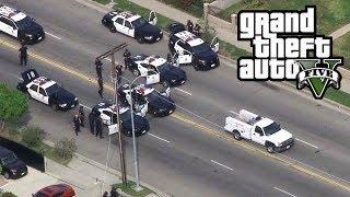 GTA 5 - REAL COPS MOD!! UNBELIEVABLE POLICE CHASE (200 UNITS) Biggest GTA 5 Stars Police Chase EVER!