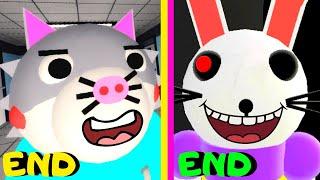 Roblox - All 5 Endings - 2 Piggy Games!