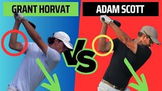 Grant Horvat Vs Adam Scott Swing Analysis Slow Motion 2 of the Best Swings???