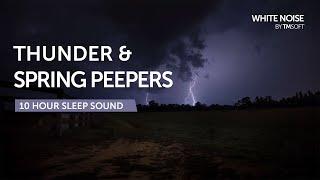 Thunderstorm Distant Spring Peepers Sleep Sound - 10 Hours - Black Screen