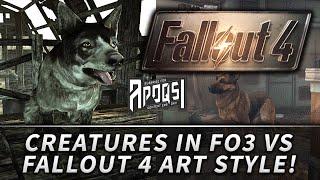 Creatures in Fallout 3 vs Fallout 4! (Art Style Comparison)