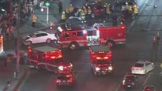 10 people hurt in 3-car wreck in Van Nuys